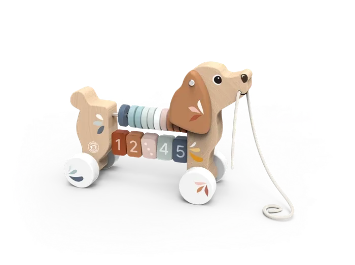 Speedy Monkey Chien jouet à tirer en bois éducatif