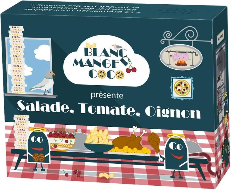 Blanc Manger Coco extension, salade, tomate, oignon, jeu drôle