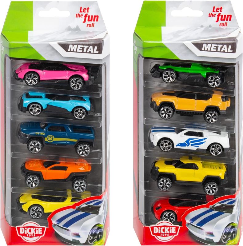Dickie Toys Lot de 5 véhicules Die-Cast, assorti