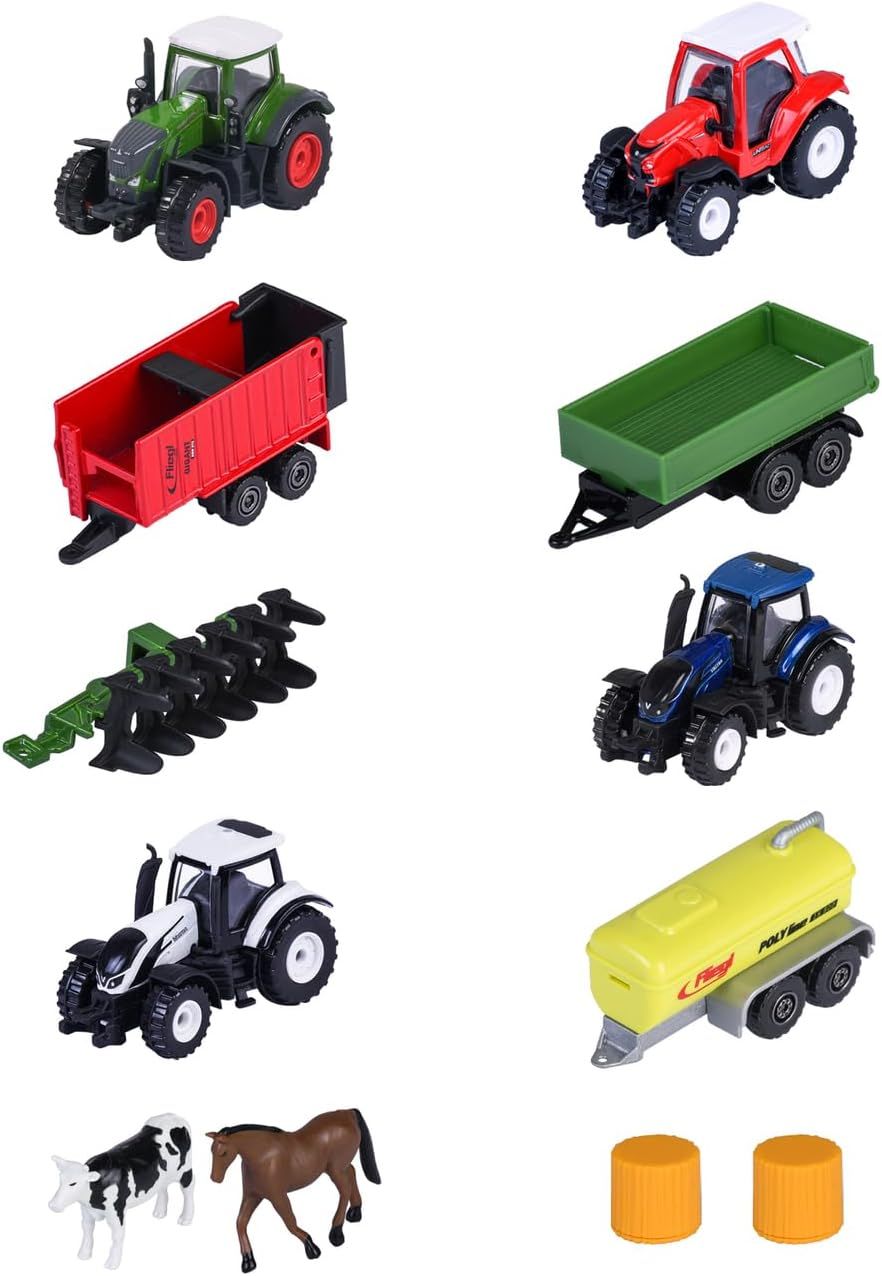 Majorette Lot de 5 fermes, set assorti en métal