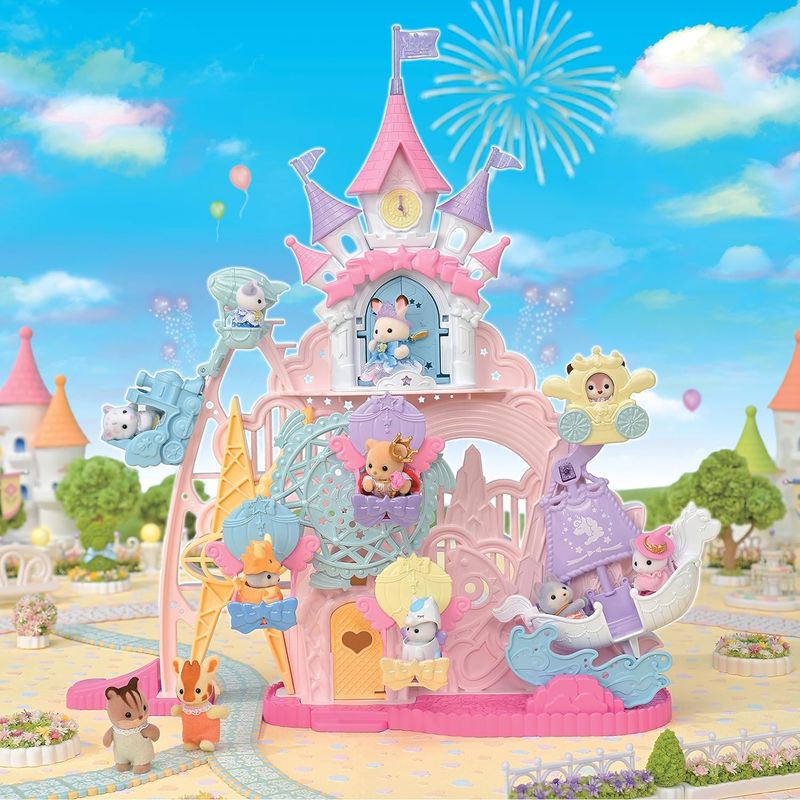 Sylvanian Families - Le Parc d'attractions enchanté - 1 Figurine Incluse, château du soleil