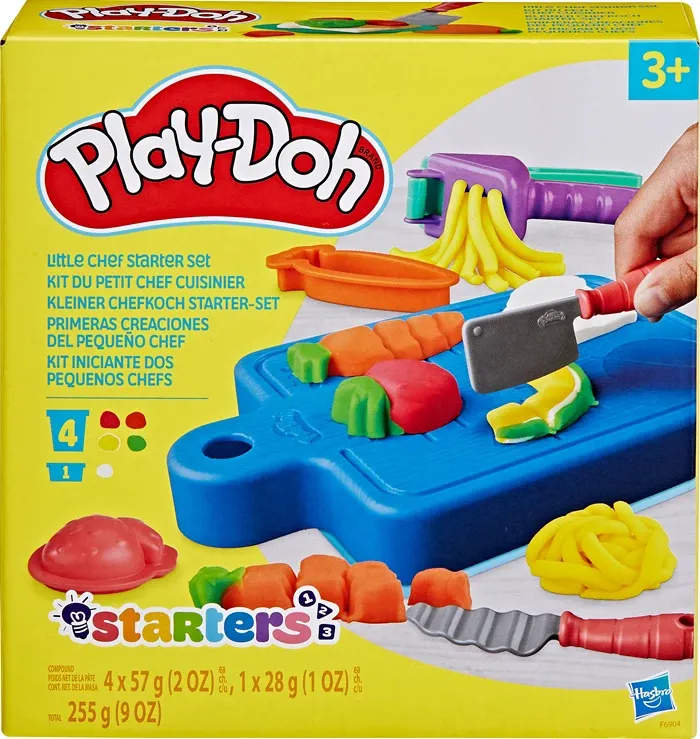 Play-Doh Kit du petit chef cuisinier, 5 pots de pâte, accessoires, dès 3 ans, pâte à modeler