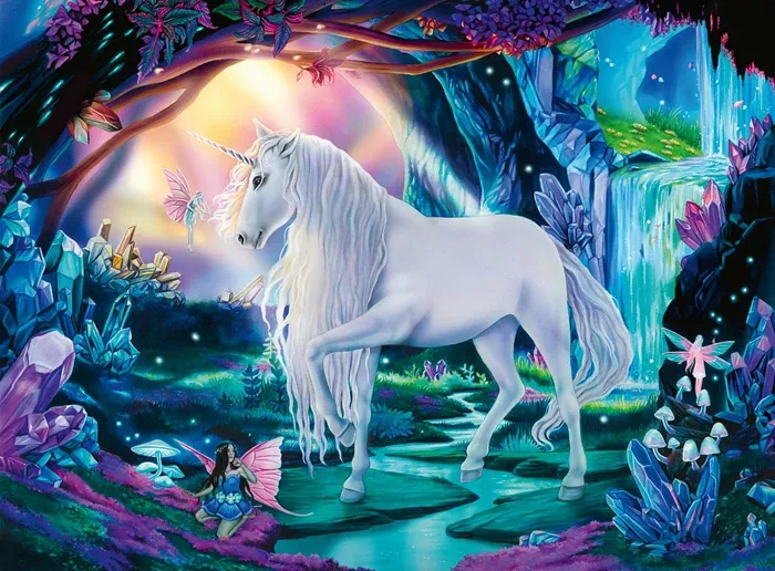 Puzzle Licorne en cristal 300 pcs. XXL, 49x36 cm, dès 9 ans