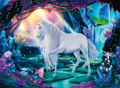 Puzzle Licorne en cristal 300 pcs. XXL, 49x36 cm, dès 9 ans
