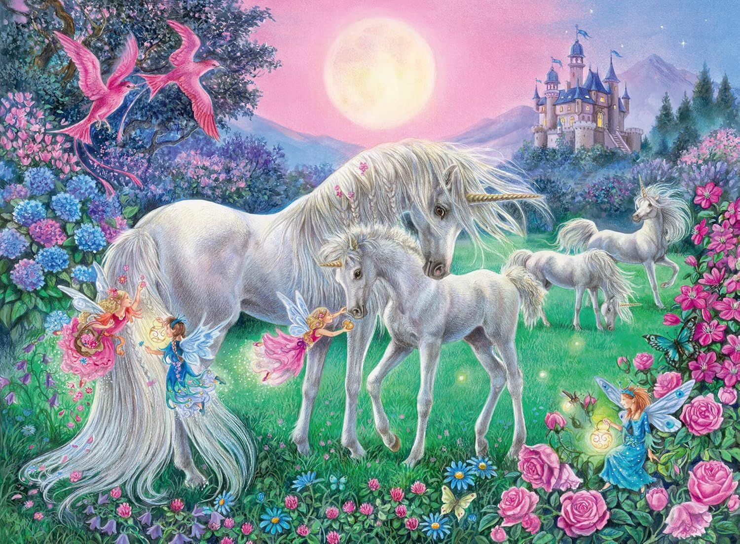 Ravensburger Puzzle Licorne Clair de lune Star Line, 100 pièces XXL, 49x36 cm, dès 6 ans