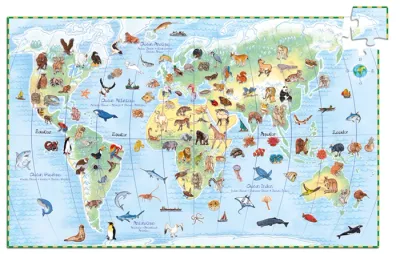 Djeco Puzzle Les animaux du monde 100 pcs (inc. livre)