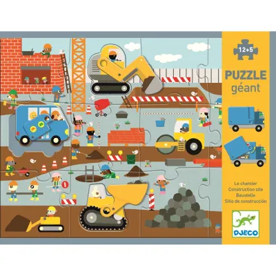 Djeco Puzzle géant Le Chantier 17 pièces