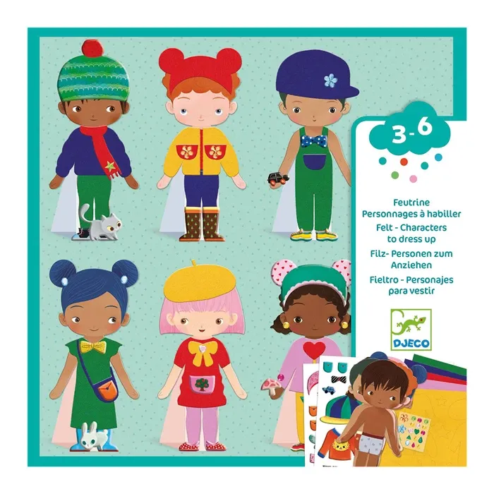 Djeco Collage d'autocollants s’habiller de douceur