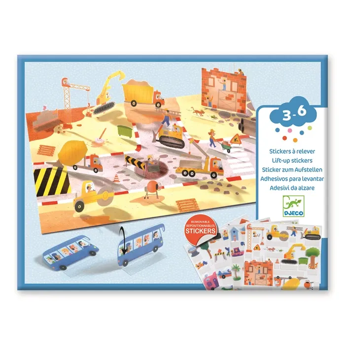 Djeco Stickers à relever Véhicules