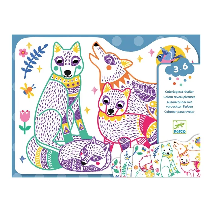 Djeco Coloriages à révéler Familles de la forêt