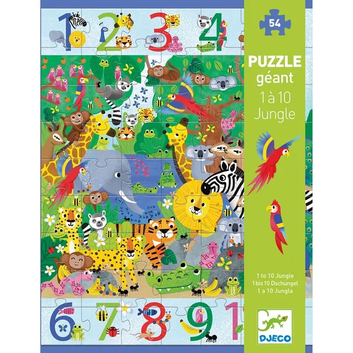 Djeco Puzzle géant de 1 à 10, Jungle
