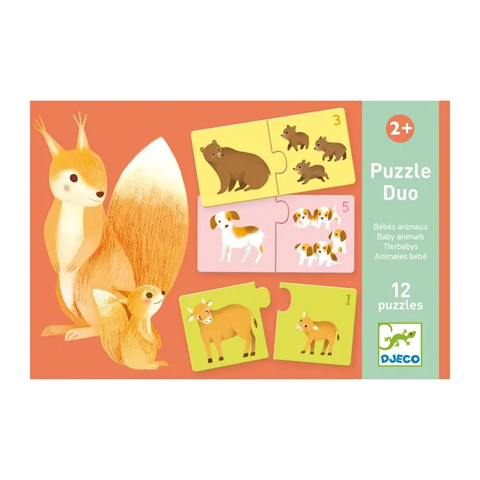 Djeco Puzzle Duo Bébés animaux