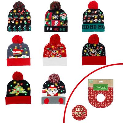 Bonnet d'hiver Noël LED lumineux, assorti