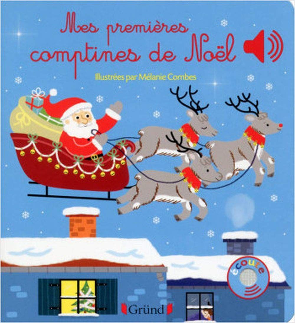 Livre cartonné, Mes premières comptines de Noël – Livre sonore avec 6 puces – Dès 1 an