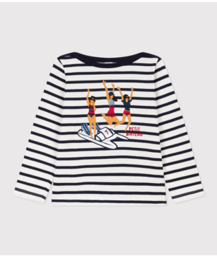 Marinière rayé marine imprimé nageuses Petit Bateau