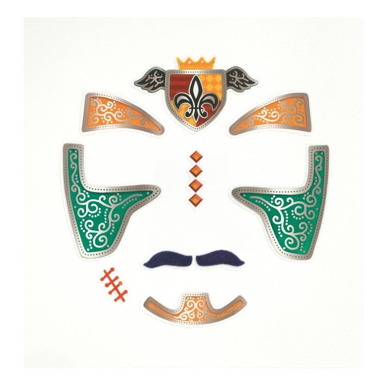 Stickers tattoos, visages repositionnables Chevalier Djeco tatouages
