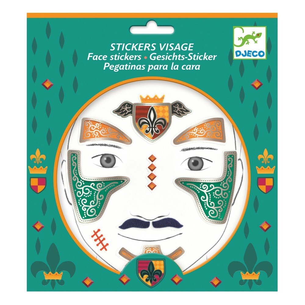 Stickers tattoos, visages repositionnables Chevalier Djeco tatouages