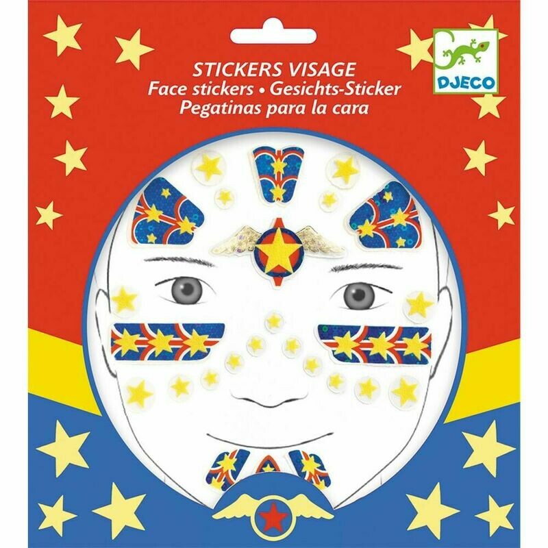 Stickers tattoos,  visages repositionnables Super Héros Djeco tatouages