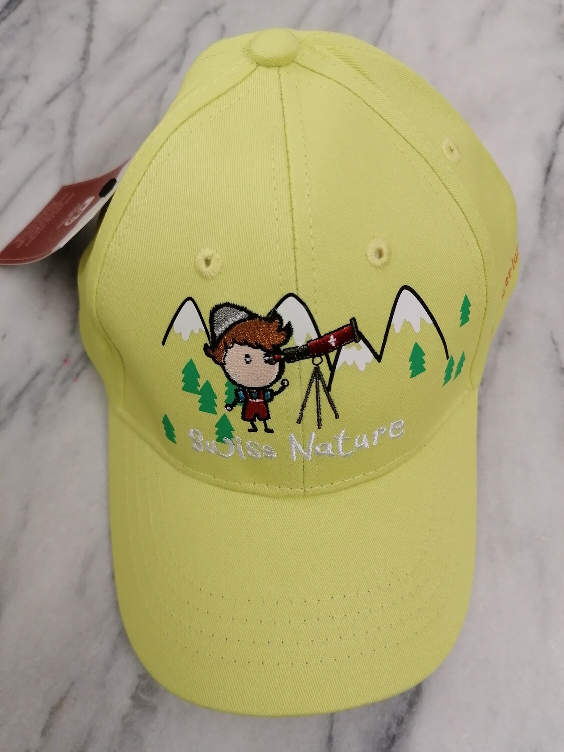 Casquette verte lemon Swiss Nature avec croix Suisse