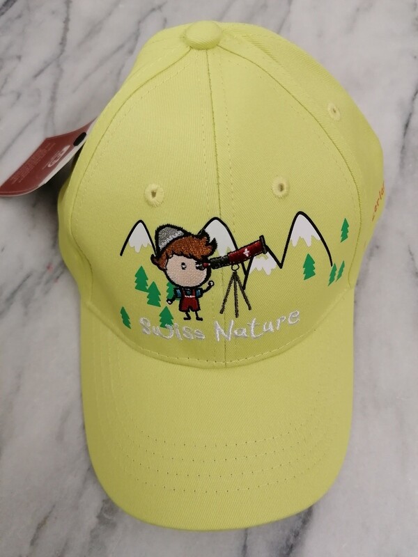 Casquette verte lemon Swiss Nature avec croix Suisse