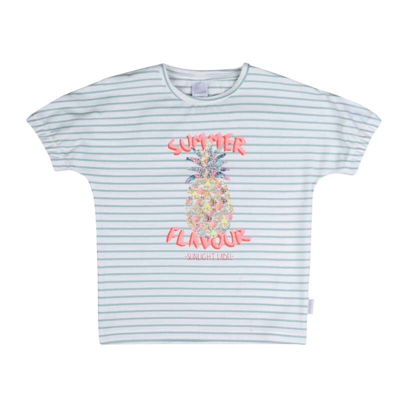 T-shirt rayé vert menthe Summer Flavour ananas Stummer