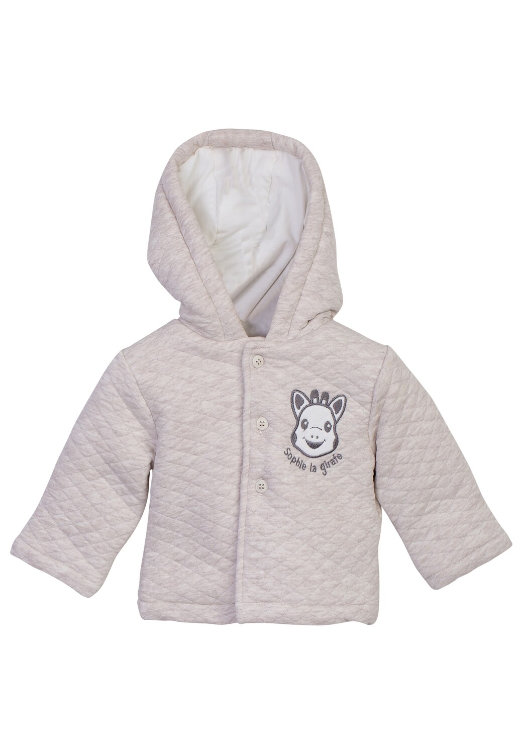 Veste molletonnée chaude écrue surpiquée avec capuchon Sophie la Girafe