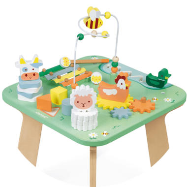 Table d'Activités Jolie Prairie en bois Janod, pour bébé dès 12 mois