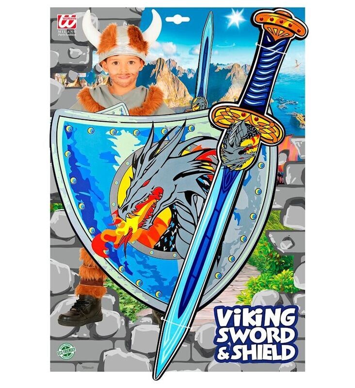 Bouclier et épée viking dragon en mousse compact, pour le carnaval, soirée  déguisée, anniversaire, etc.