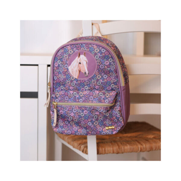 Sac à dos violet fleuri Miss Melody cheval