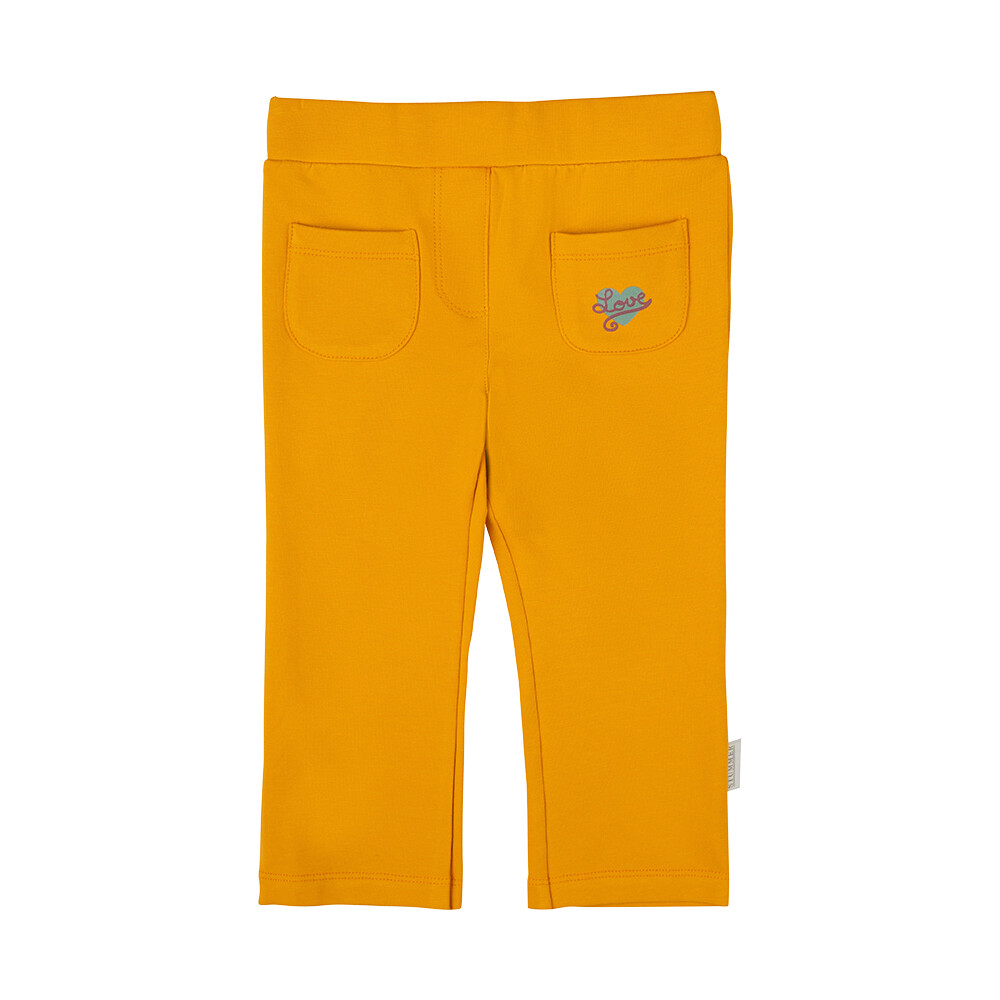 Pantalon en coton jersey couleur ocre pattes d'éléphant