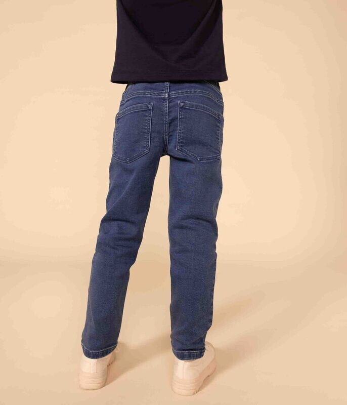 Petit Bateau Pantalon jeans en denim avec taille élastique et lacet plat