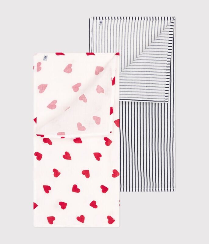 Petit Bateau LOT DE 2 LANGES BEBE EN GAZE DE COTON