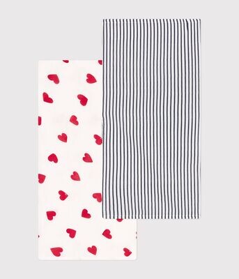 Petit Bateau LOT DE 2 LANGES BEBE EN GAZE DE COTON