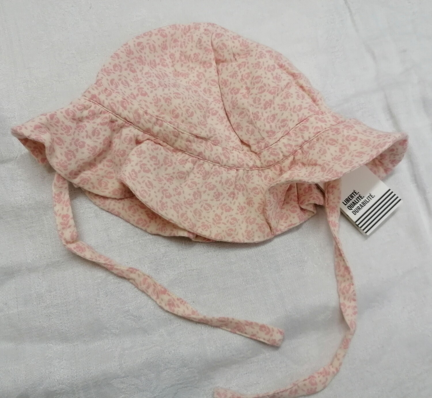 Petit Bateau  Chapeau Capeline en gaze de coton fleurs roses bébé fille