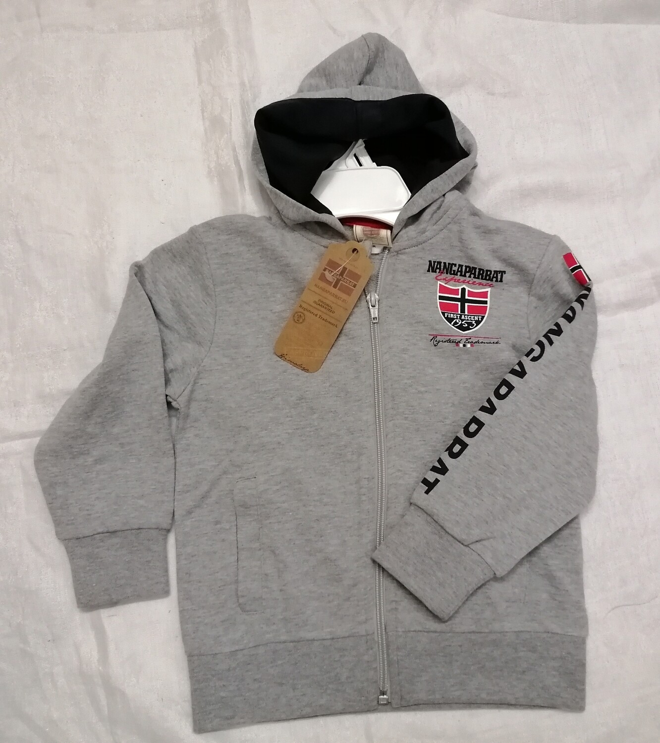 Jaquette en jersey coton grise Nangaparbat avec capuchon