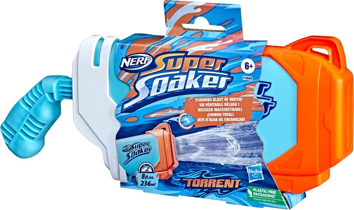 Super Soaker NERF Torrent foudroyeur à eau, 30x13.5 cm, réservoir 236 ml, dès 6 ans, pistolet à eau