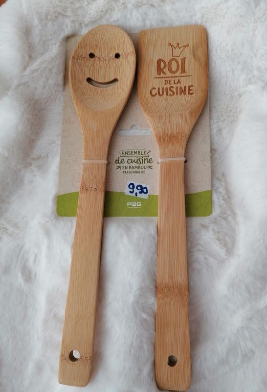 Spatule en bois lot de 2 pièces, Roi de la Cuisine