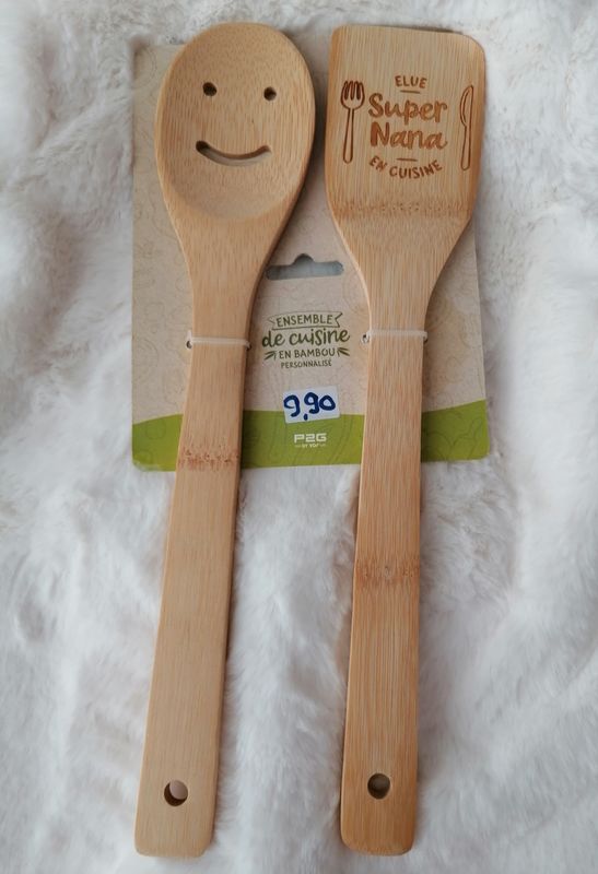 Spatule en bois lot de 2 pièces Elue Super Nana en Cuisine