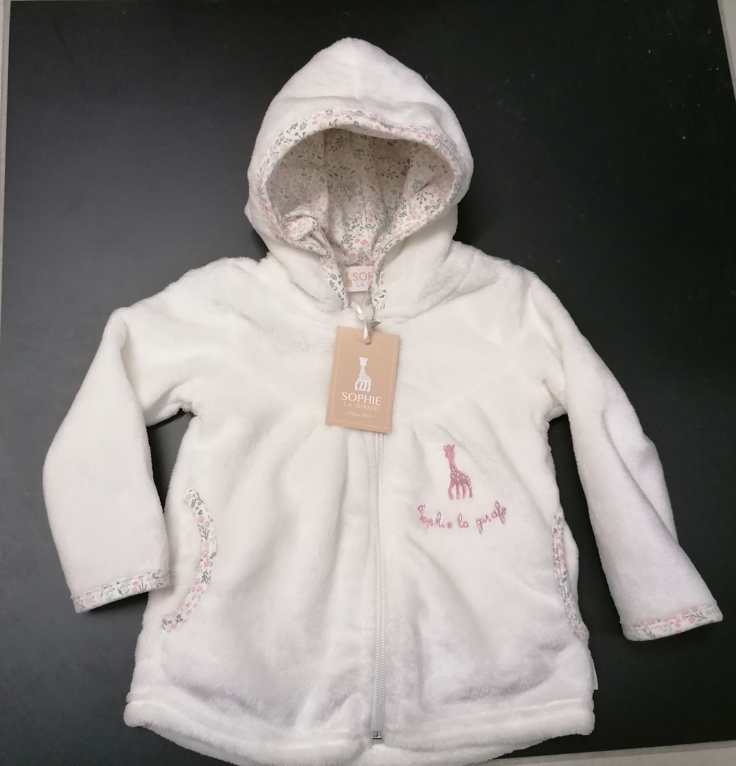 Veste Jaquette écru en teddy polaire Sophie la Girafe
