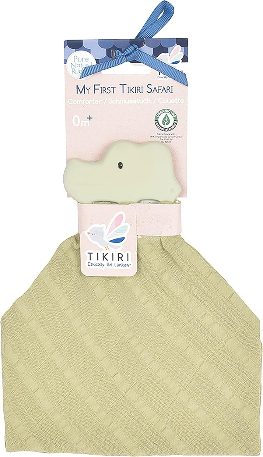 Doudou crocodile en caoutchouc naturel pour soulager les dents, Tikiri
