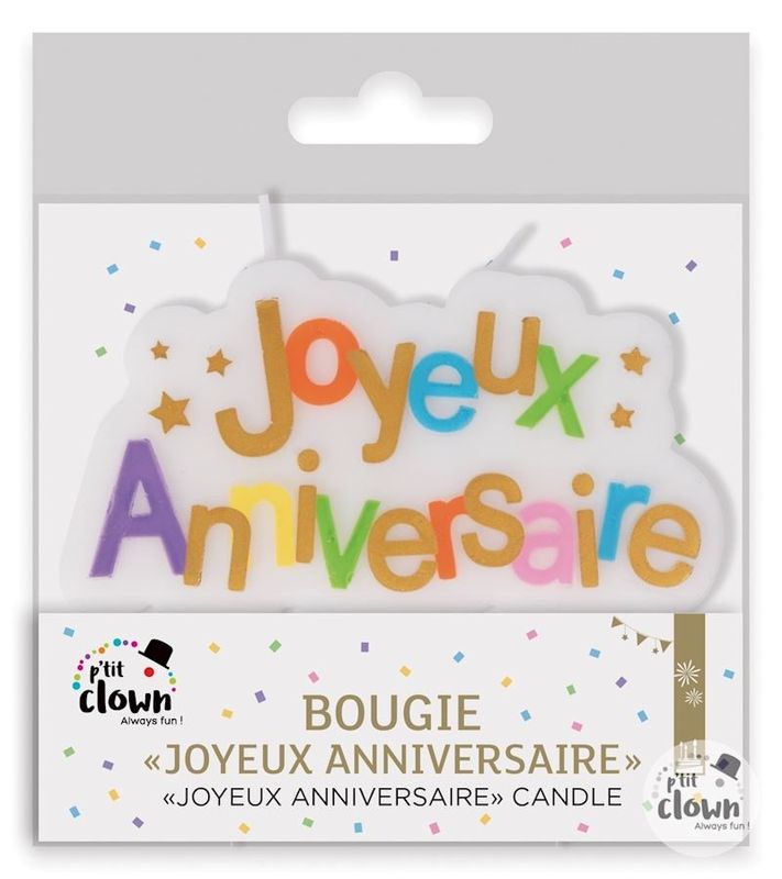 Bougie Joyeux Anniversaire 11x6 cm