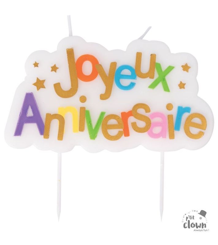 Bougie Joyeux Anniversaire 11x6 cm