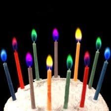 Bougie d'anniversaire flamme colorée 6 pièces