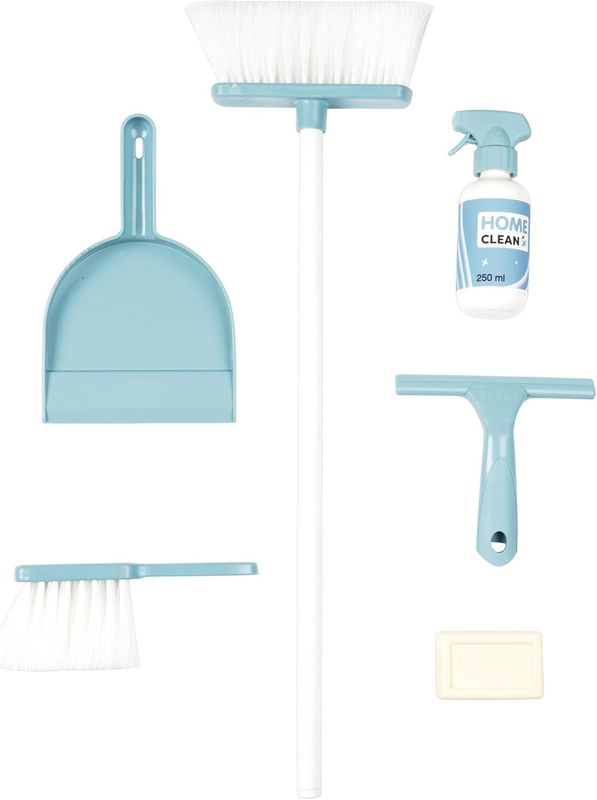 Smoby - Set Ménage XL - 6 Accessoires - Balai, Balayette, Pelle, Savon, Flacon Spray, Raclette - A Partir de 3 Ans