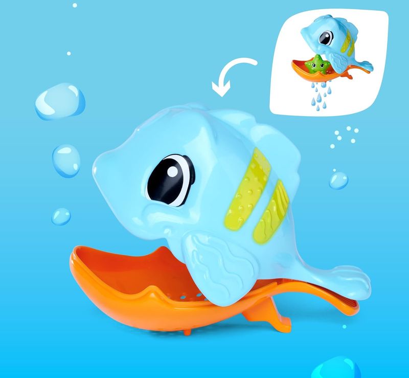 ABC Poisson affamé, Jouet pour bébé, épuisette et étoiles de mer flottantes, 4 pièces, 15 cm, à partir de 12 Mois