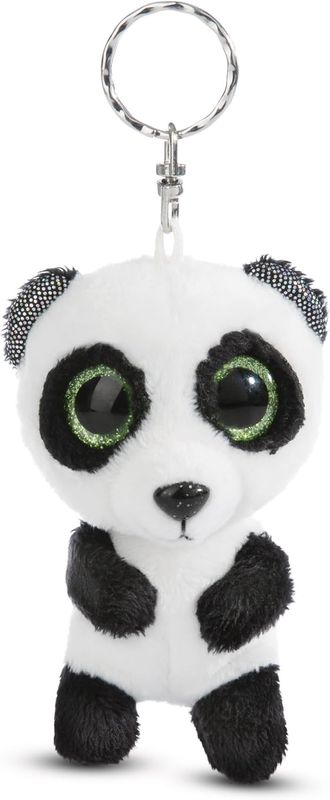 NICI Porte-clés peluche GLUBSCHIS Panda Peppino 9cm Blanc - Pendentif Animal avec Anneau métallique pour accrocher aux clés