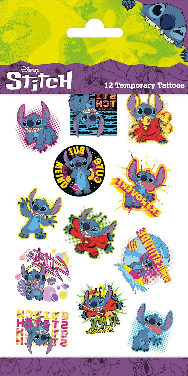 Set de  12 tattoos  Stitch tatouages