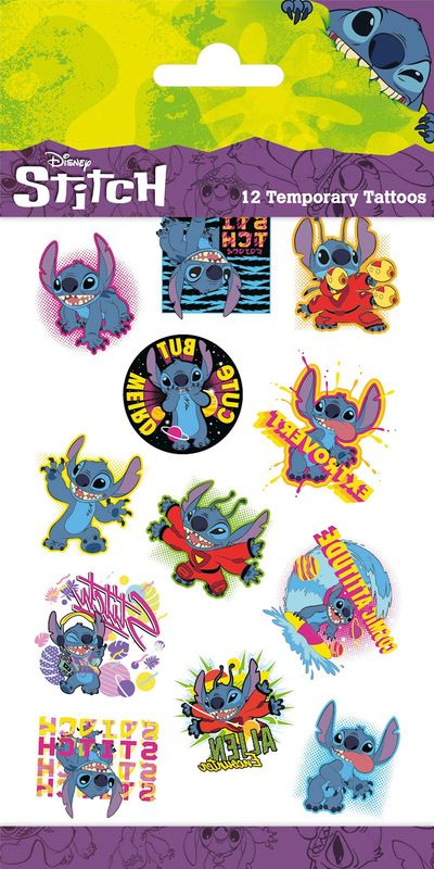 Set de  12 tattoos  Stitch tatouages
