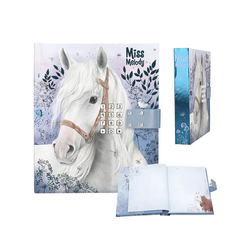 Journal intime avec code et son Motif 2 Miss Melody cheval Blanc