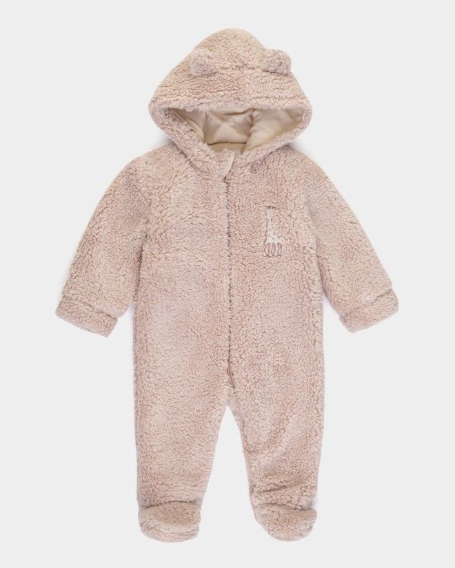 Combinaison en teddy brune avec capuchon-oreilles Sophie la Girafe